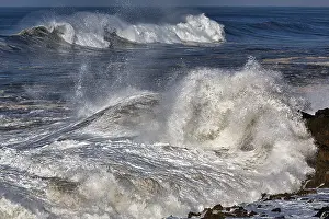 Moroccan Travel Photography Prints: High waves in the Atlantic, spray