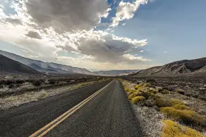 Deserted Highway USA Prints: Highway, street with dramatic clouds above