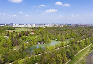 Drone Photography In Germany Prints: Hinterbruhler See in the Isar valley