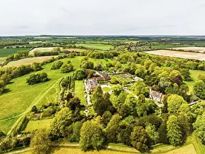 Prints of Hinton Ampner House and Garden from a drone, Winchester, Hampshire, England, United Kingdom Winchester Prints: Hinton Ampner House and Garden Print, Winchester, Hampshire