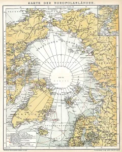 Historical North Pole Map Print, 1896