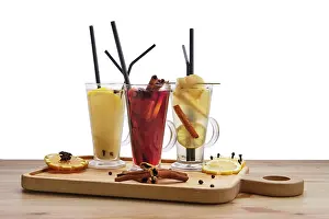 Refreshing Summer Drinks Prints: Hot fruit drinks, raspberry with orange