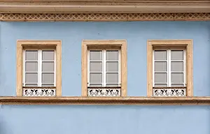 Historic House Facade Europe Prints: House facade with three windows