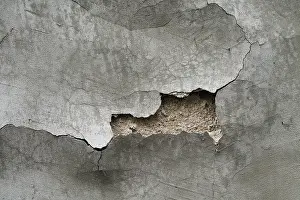 Uninhabited House Exterior Prints: House wall with plaster