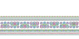 Floral Design Pattern Prints: Hungarian vector embroidery pattern for borders