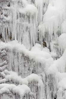 Waterfall In Winter Prints: Ice covered waterfall