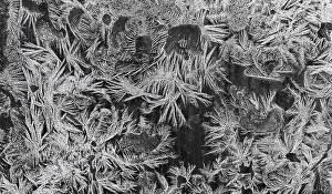 Close Up Ice Crystal Prints: Ice crystals at a window