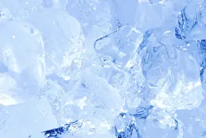 Full Frame Blue Background Image Prints: Ice cubes