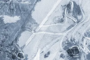 Hoarfrost Germany Prints: Ice structures in a puddle of water