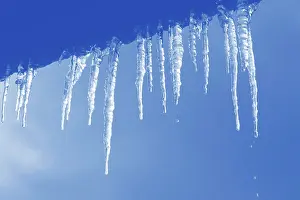 Empty Waterfront Scene Prints: Icicles