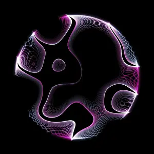 Deserted Depiction Prints: An illustration of an abstract mesh circle