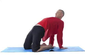 Fitness Studio Shot Prints: Image of athletic man practicing pilates in studio