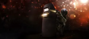 Online Gaming Technology Prints: Image of a computer player in a shooting game