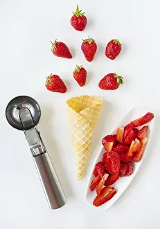 Fresh Strawberries Prints: The image features fresh strawberries