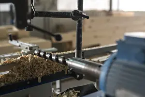 Sawmill Machinery Prints: Image of machine tool with drill for woodworking