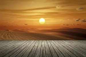 Sahara Desert Landscape Prints: An image of a nice desert sunset