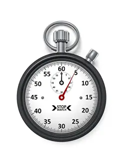 Time Measurement Device Prints: An image of a red typical stopwatch