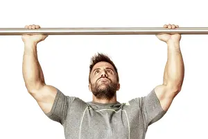 Caucasian Athlete Prints: An image of a strong man with a beard