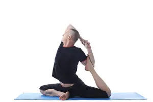 Contemplative Male Model Prints: Image of yogi posing in difficult asana