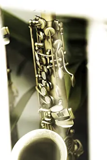 Old Saxophone Prints: Impression of an old saxophone, section