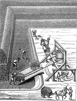 Deserted Amusement Park Scene Prints: Incline with carousel, Augustine Ramelli