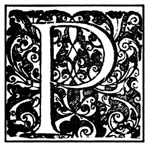Colorful Botanical Prints: Initial or an initial P, ornamental initial letter