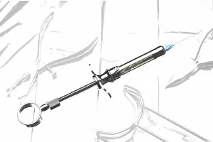 Hypodermic Needle Prints: Injection syringe, other tools