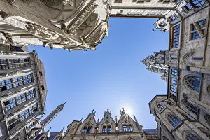 Munich Town Hall Prints: Inner courtyard, frog perspective