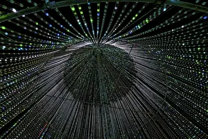 Images Dated 20th January 2024: Inside the Illumi Tree Light Show Print, Laval, Quebec, Canada