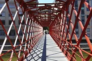 Deserted Bridge In Spain Prints: Inside view of Eiffel bridge Gerona