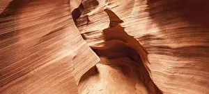 Eroded Sandstone Rocks Prints: Interior of Antelope Canyon, woderful orange waves made of stone