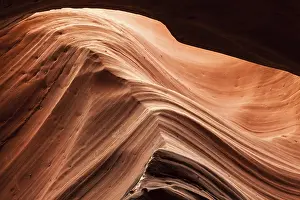 Eroded Rock Formations Prints: Interior of Antelope Canyon, woderful orange waves made of stone