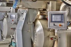 No People In The Background Prints: Interior of automatic line for the production of feed