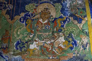 Deserted Abbey In Asia Prints: Interior of the Garphu monastery