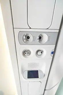 Airplane Interior Prints: Interior inside of the plane. Air conditioning