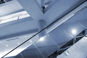 Contemporary City View Prints: Interior of modern building with nobody