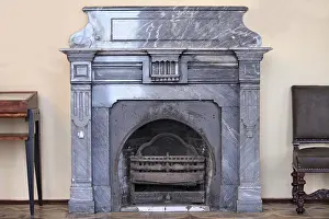 Residential Building Damage Prints: The interior of an old fireplace