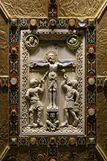 Prints of Interior view, book cover, Codex Aureus, Abbey Museum, Echternach Abbey, Echternach, Luxembourg Related Prints: Interior View of Codex Aureus Print, Echternach Abbey