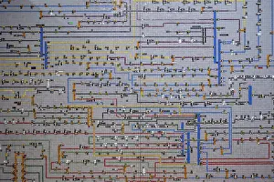Images Dated 2nd June 2024: Intricate Network Diagram Print: Industrial Systems Complexity