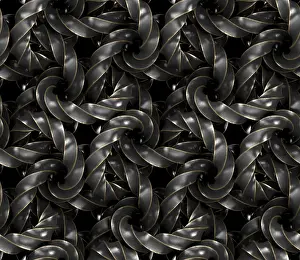 Modern Art Prints: Interlocking 4D Rings Seamless Print