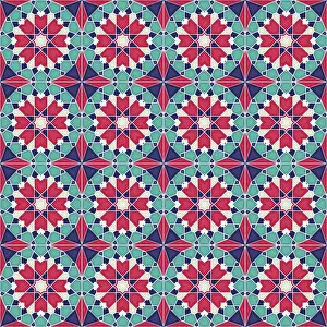 Deserted Building Structure Prints: Islamic geometric seamless vector pattern