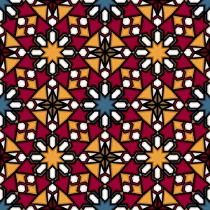 Symmetrical Graphic Design Prints: Islamic geometric seamless vector pattern