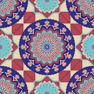 Geometric Symmetry Art Prints: Islamic geometric seamless vector pattern