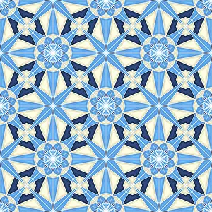Mosaic Architecture Design Prints: Islamic geometric seamless vector pattern
