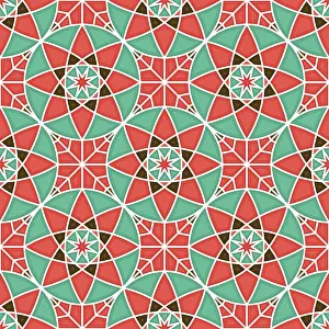 Symbolic Geometric Image Prints: Islamic geometric seamless vector pattern