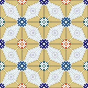 Mosaic Architecture Design Prints: Islamic geometric seamless vector pattern
