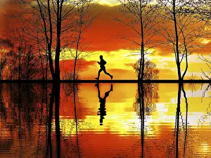 Deserted Jogging Trail Prints: Jogging