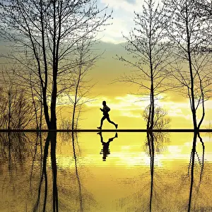 Recreational Activity In Nature Prints: Jogging