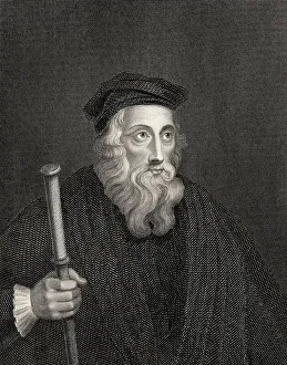 Print of John Wycliffe, 1330-1384 English Philosopher and Theologian