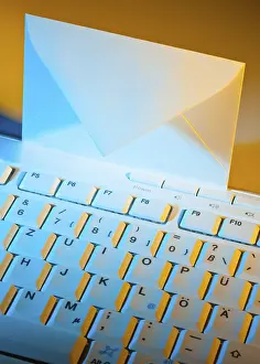Austria Office Supply Prints: The keyboard of a computer and an envelope
